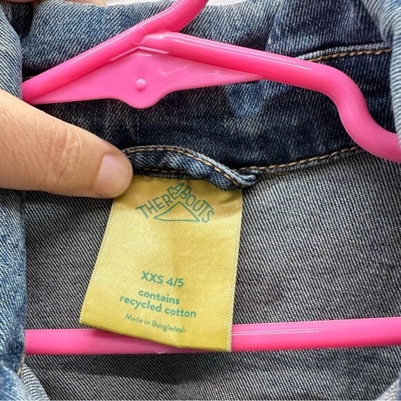 Thereabouts denim jean jacket girls xxs 4 5 - Picture 3 of 3